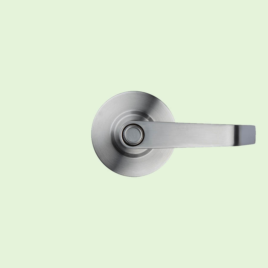 silver commercial door handle