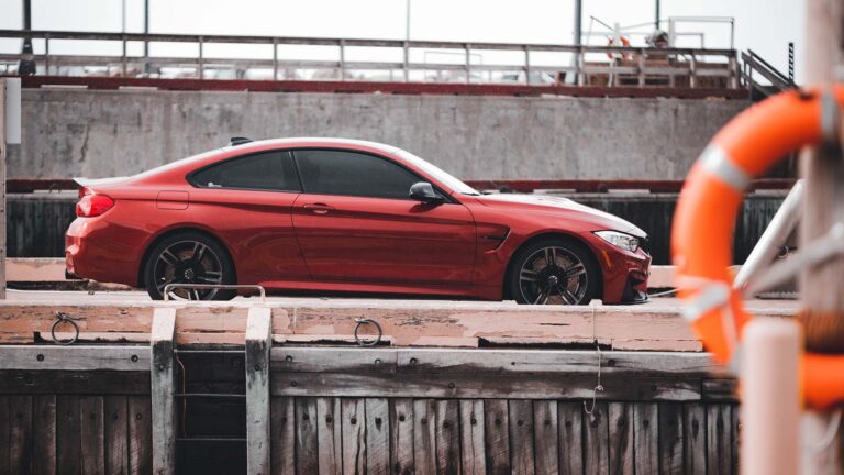 Side profile of a red car