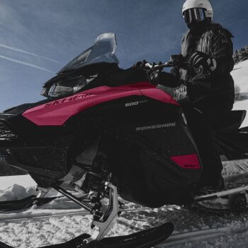 rider on snowmobile