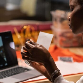 Two women on a video conference