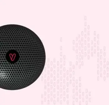 Bluetooth speaker with the Mitch heart in the middle.