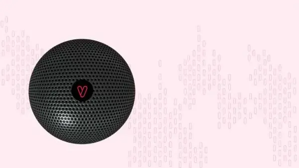 Bluetooth speaker with the Mitch heart in the middle.