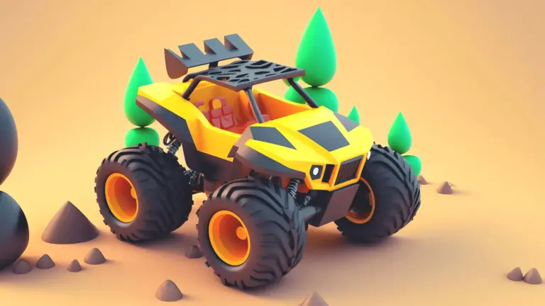 3d image of cartoon style off-road vehicle.