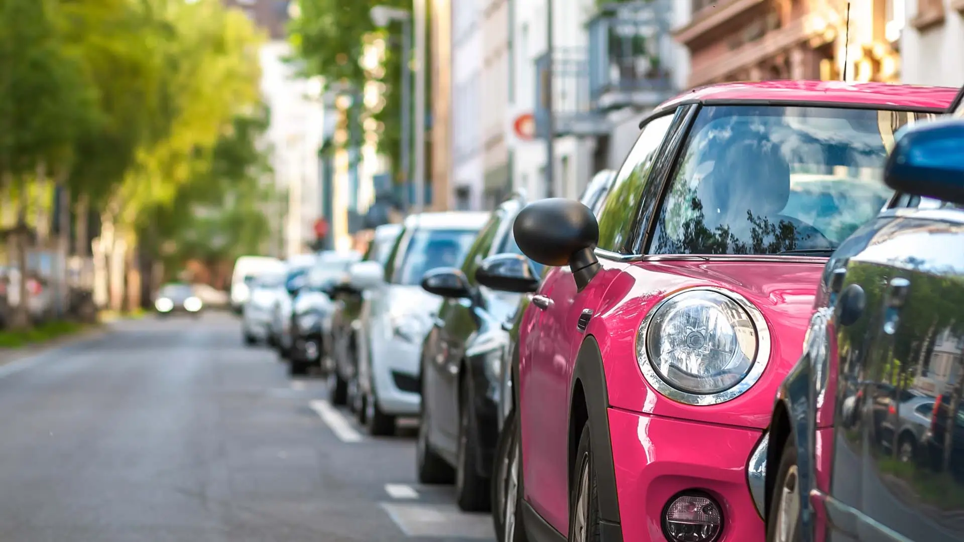 Row of parked cars