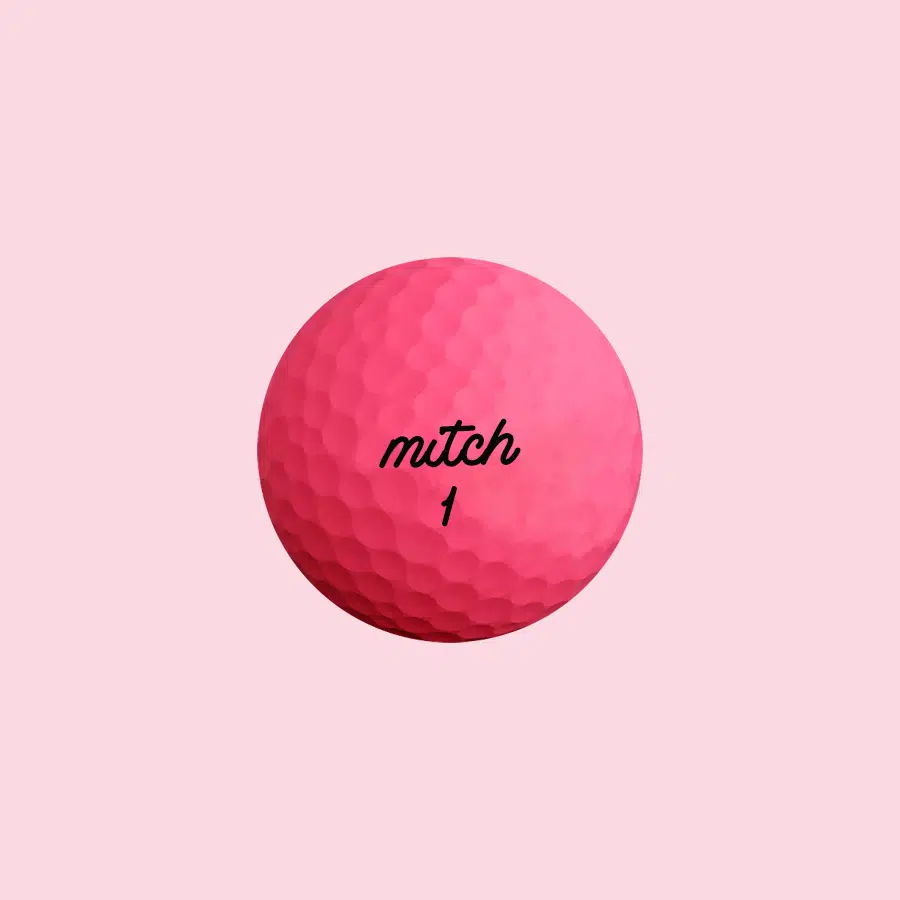 Pink Mitch golf ball