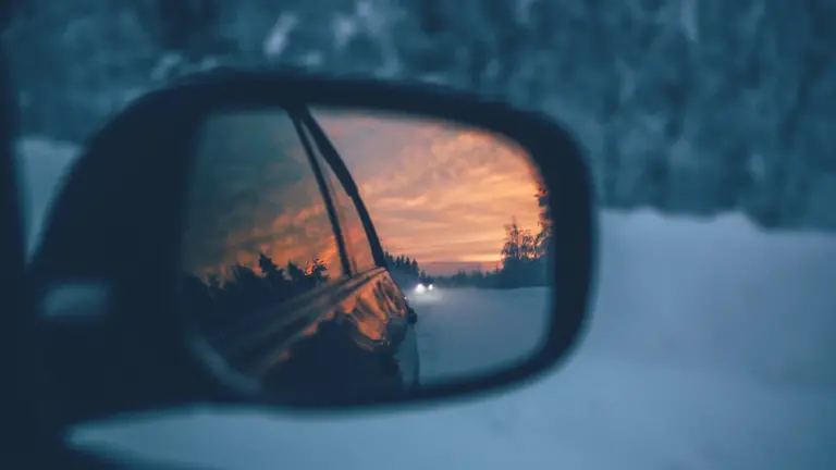 Side view mirror of a car.